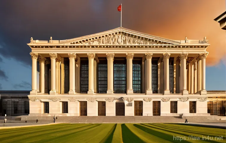 헌법과 국제법 관계 - **Image Prompt 1: The Enduring Heart of a Nation**
A majestic and grand architectural structure,...