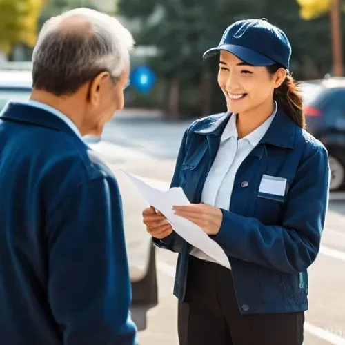 Home 29 행정법상 행정지도 법적 성격 - **Prompt 1: Everyday Administrative Guidance**
A clear and bright image showing a friendly publi...