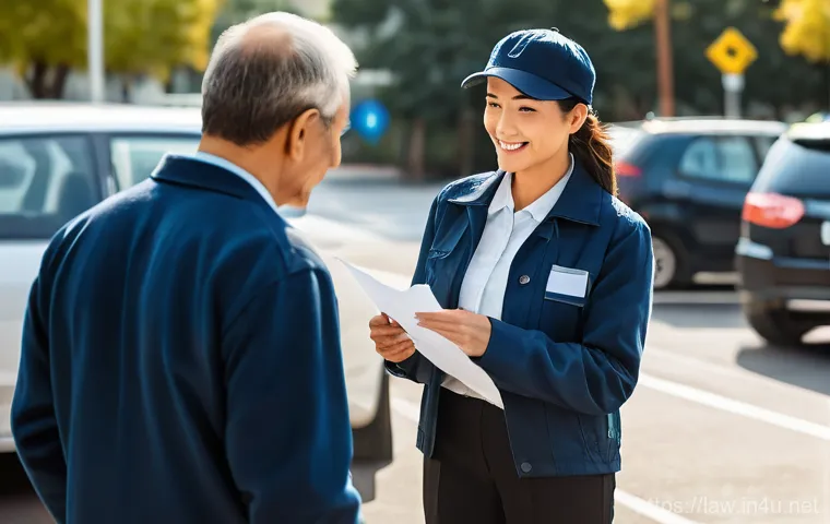 행정법상 행정지도 법적 성격 - **Prompt 1: Everyday Administrative Guidance**
A clear and bright image showing a friendly publi...