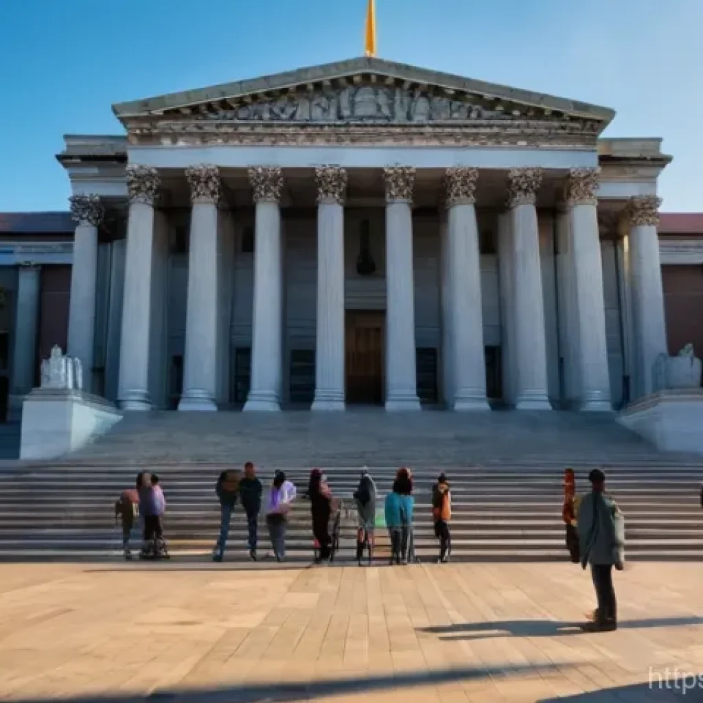 헌법재판소 역할 - **Image Prompt 1: The Constitutional Court as a Guardian of Citizen's Rights**
A vibrant, allego...