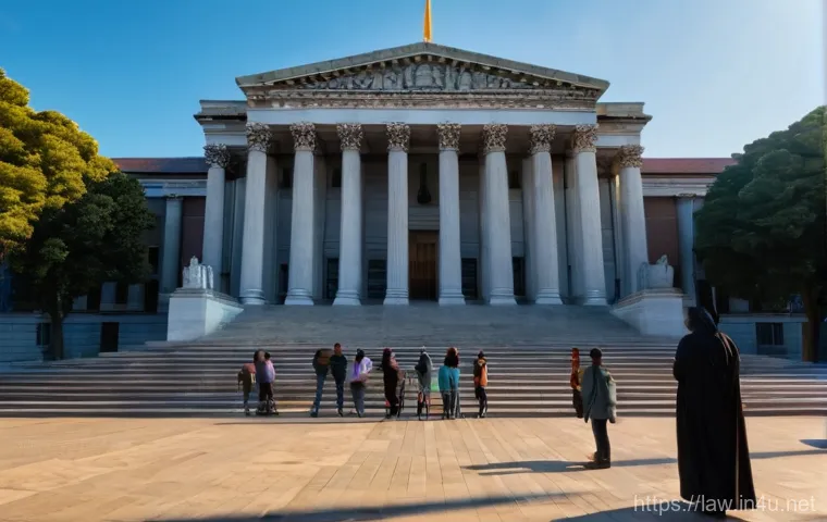 헌법재판소 역할 - **Image Prompt 1: The Constitutional Court as a Guardian of Citizen's Rights**
A vibrant, allego...